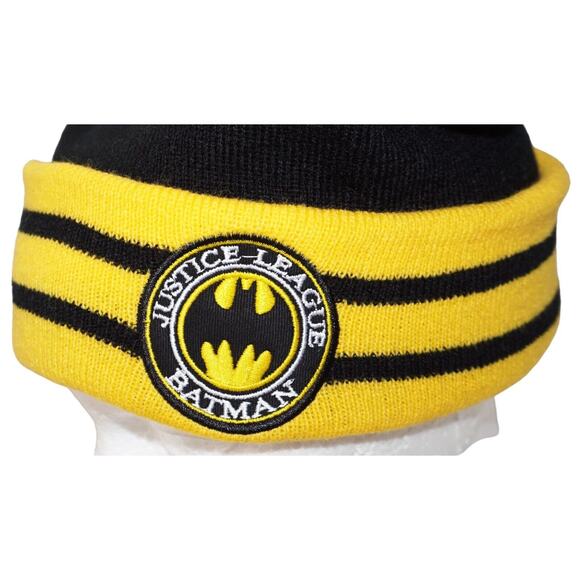 Vintage Batman Justice League DC Comics Beanie Pom Cap - Knit Toque Hat 2017 - Picture 4 of 8